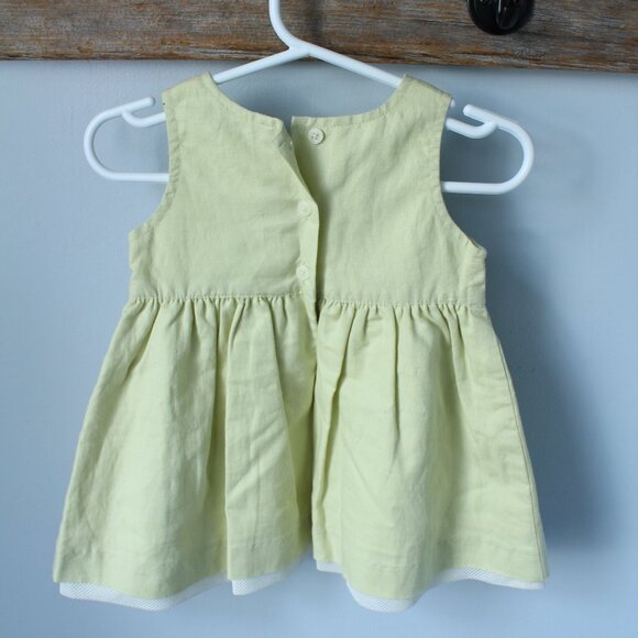 🍁5/$25🎃 Gap Size 3-6M Summer Dress Vintage Celery Colour - Picture 3 of 4